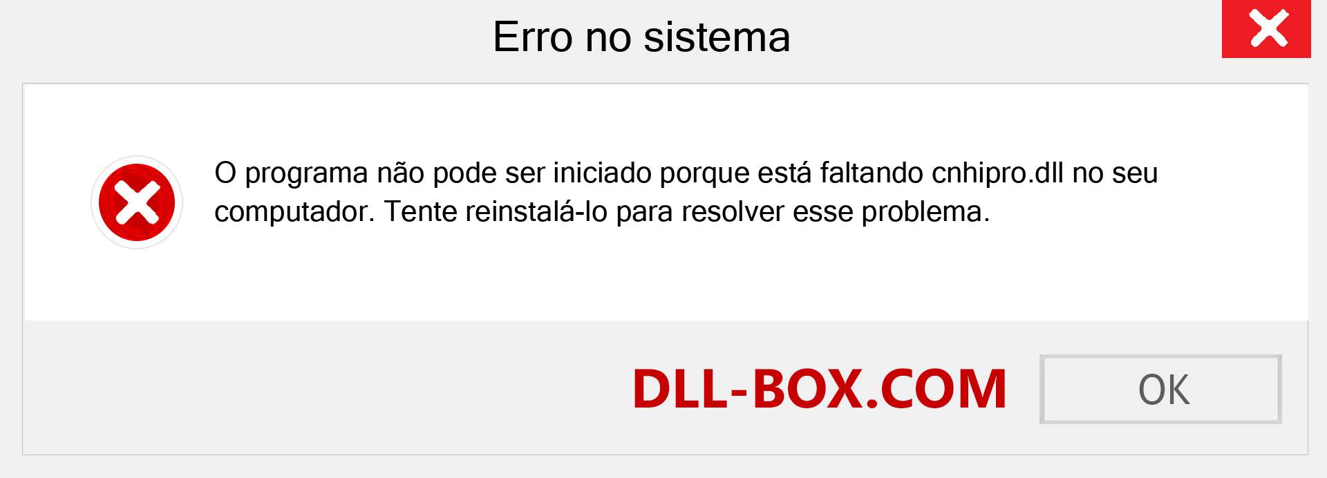 Arquivo cnhipro.dll ausente ?. Download para Windows 7, 8, 10 - Correção de erro ausente cnhipro dll no Windows, fotos, imagens